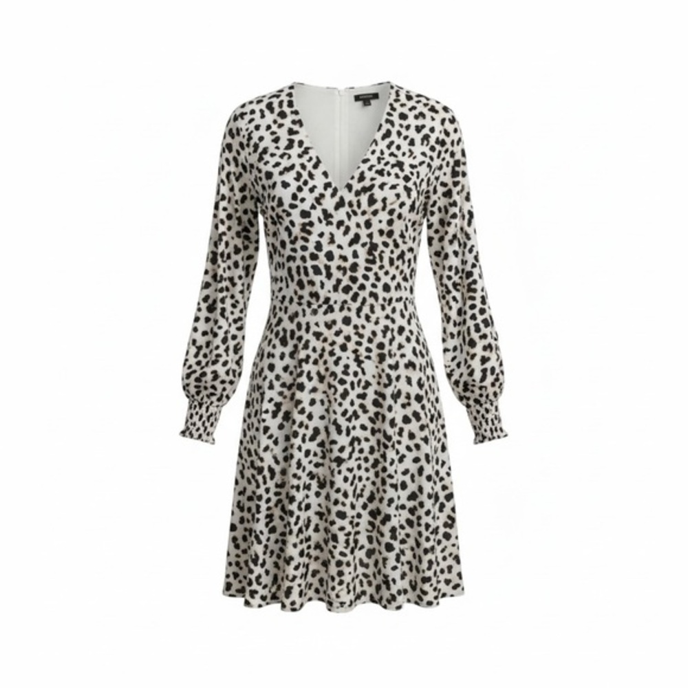 Express Monochrome Patterned Long Sleeve Dress